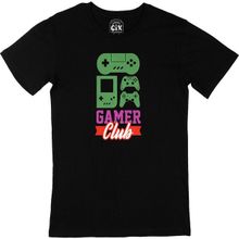 Cix Pembe Gamer Club Baskılı Siyah Erkek T-shirt