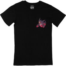 Cix Pokemon Mega Gengar Cep Logo Tasarımlı Siyah Erkek T-shirt
