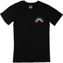Cix Rainbow Gökkuşağı Cep Logo Tasarımlı Siyah Erkek T-shirt