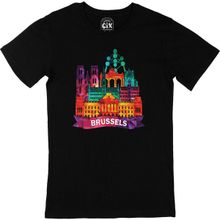 Cix Renkli Brüksel İllüstrasyon Baskılı Siyah Erkek T-shirt