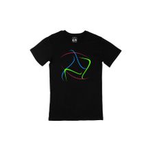 Cix Renkli Çizgili Siyah Erkek T-shirt