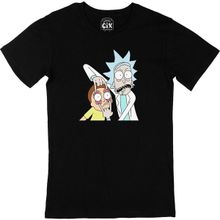 Cix Rick And Morty Görselli Baskılı Siyah Erkek T-shirt