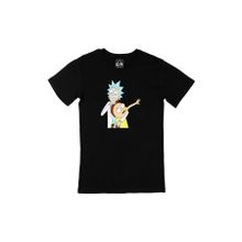 Cix Rick And Morty Tasarımlı Baskılı Siyah Erkek T-shirt