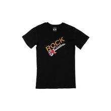 Cix Rock Radio Gitar Baskılı Siyah Erkek T-shirt
