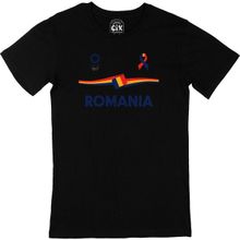 Cix Romanya Tokyo 2020 Olimpiyatları Baskılı Siyah Erkek T-shirt
