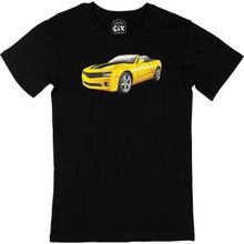 Cix Sarı Spor Araba Baskılı Siyah Erkek T-shirt