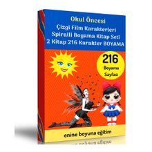 Çizgi Film Kahramanları Süper Spiralli Kitap Seti 2 Spiralli Kitap Enine Boyuna Eğitim