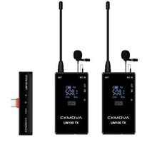 Ckmova UM100 Kit-4 Ultra Kompakt Type-C Girişli 1 Alıcı 2 Vericili Siyah UHF Kablosuz Yaka Mikrofon Seti