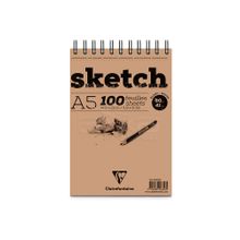 Clairefontaine Esquisse Blanc 90 gr Kısa Kenarı Spiralli A5 100 Yaprak Sketch Blok Resim Defteri