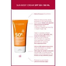 Clarins Sun Body Cream SPF50+ 150 ML Vücut Güneş Kremi