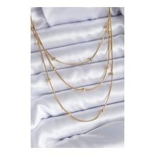 Clariss 316L Çelik Gold Renk 3'lü Minimal Toplu Kadın Kolye