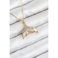 Clariss 316L Çelik Gold Renk Zirkon Taşlı Balık Kuyruğu Model Kadın Kolye