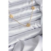 Clariss 316L Çelik Zincir Gold Renk Yonca Model Kadın Kolye