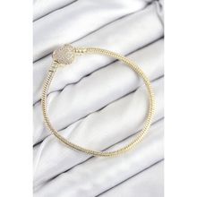 Clariss BB5525 Gold Renk Zirkon Taşlı Kalp Model Pirinç Charm Kadın Bileklik