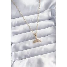 Clariss BJ-BKO8064 316L Çelik Zincir Gold Renk Zirkon Taşlı Balık Kuyruğu Model Kadın Kolye