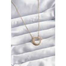 Clariss BJ-BKO8068 316L Çelik Zincir Gold Renk Zirkon Taşlı Ay Yıldız Model Kadın Kolye