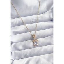 Clariss BKO8040 316L Çelik Zincir Gold Renk Zirkon Taşlı Taç Model Kadın Kolye