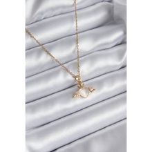Clariss BKO8290 316L Çelik Gold Renk Kanatlı Kalp Model Zirkon Taşlı Kadın Kolye