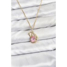Clariss BKO8400 316L Çelik Gold Renk Zincir Pembe Zirkon Taşlı Kuğu Model Kadın Kolye