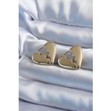 Clariss BKP8084 Gold Renk Kırık Kalp Model Pirinç Kadın Küpe