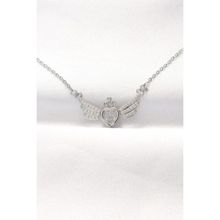 Clariss EBJ240521W24269 316L Çelik Silver Renk Zirkon Taşlı Kalpli Kanat Kolye