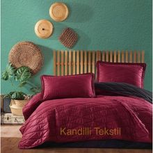 Clasy Lorna V5 Ranforce Bordo Çift Kişilik Yatak Örtüsü Seti