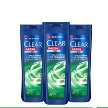 Clear 3x350 ml Men Günlük Arınma ve Ferahlık Sedir Ağacı ve Okaliptus Özleri Kepeğe Karşı Etkili Şampuan