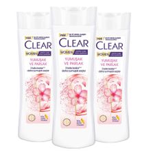 Clear Besleyici Kiraz Çiçeği Yumuşak ve Parlak Saçlar İçin 3x350 ml Kepeğe Karşı Etkili Şampuan