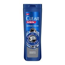 Clear Men 3 in 1 Arındırıcı Kömür 350 ml Şampuan ve Duş Jeli