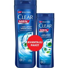 Clear Men Kepeğe Karşı Etkili Cool Sport Menthol Ferahlatıcı Mentol Etkisi 350+185 ml Şampuan