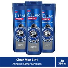 Clear Men Kömür Özlü Yoğun Arındırıcı 3x350 ml Şampuan