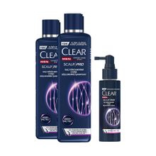 Clear Men Scalp Pro 2x300 ml Güçlendirici Şampuan+Saç Dökülmesine Karşı 70 ml Güçlendirici Serum