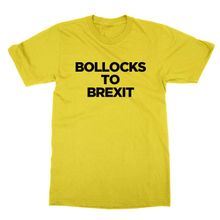 Clique Clothing Bollocks to Brexit Sarı Erkek T-Shirt