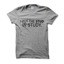 Clique Clothing I Put The Stud in Study Gri Erkek T-shirt