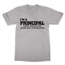 Clique Clothing I'm a Principal Lets Just Assume I'm Right Gri Erkek T-shirt