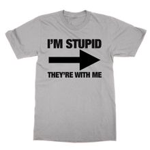 Clique Clothing I'm Stupid They 're With Me Gri Erkek T-shirt