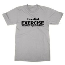 Clique Clothing It's Called Exercise You Gri Erkek T-shirt