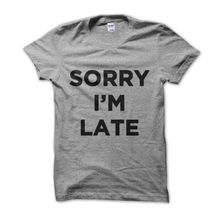Clique Clothing Sorry Im Late Gri Erkek T-Shirt