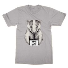 Clique Clothing Stop The Cull Badger Protest Gri Erkek T-shirt