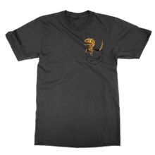 Cliquewear Dino Pocket Cute Velociraptor Siyah Erkek T-shirt