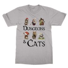 Cliquewear Dungeons and Cats Gri Erkek T-shirt