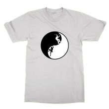 Cliquewear Kaya Tırmanışı Yin ve Yang Beyaz Erkek T-shirt