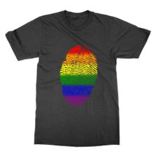 Cliquewear LGBT Identity Parmak İzi Tasarımlı Siyah Erkek T-shirt