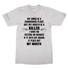 Cliquewear My Mind is a Dangerous Place Beyaz Erkek T-shirt