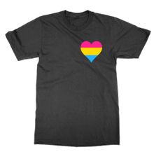 Cliquewear Pansexual Kalp Cepli Siyah Erkek T-shirt