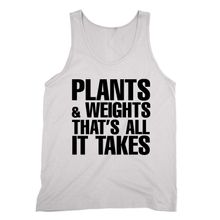 Cliquewear Plants & Weights is All it Takes Beyaz Erkek Atlet