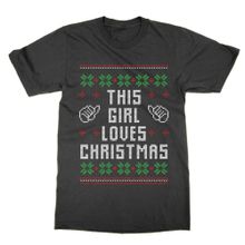 Cliquewear This Girl Loves Christmas Siyah Erkek T-shirt