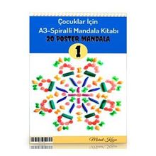 Çocuklar İçin A-3 Spiralli Mandala Kitabı-1 Enine Boyuna Eğitim