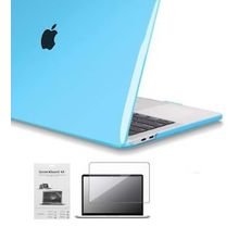 Codegen Apple 13 Macbook Pro A2338 M1 Kristal Mavi Kılıf Koruyucu + Ekran Filmi