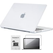 Codegen Apple 14" Macbook Pro M1 A2442 Beyaz Carbon Fiber Dizayn Kılıf Koruyucu Kapak +Film